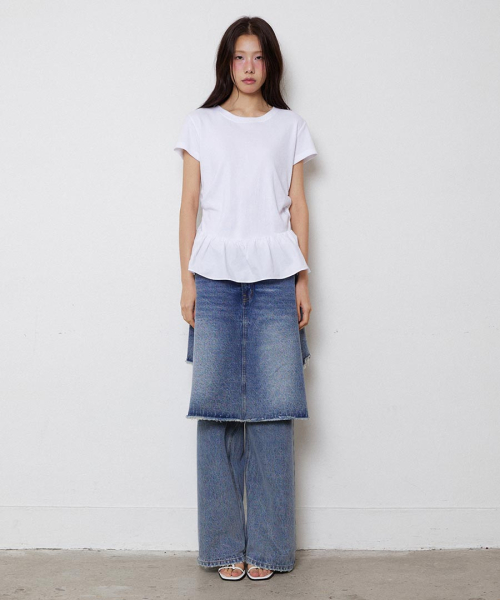 Rare straight Skirt Denim брюки синяя