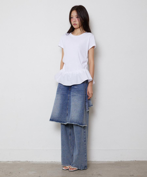 Rare straight Skirt Denim брюки синяя