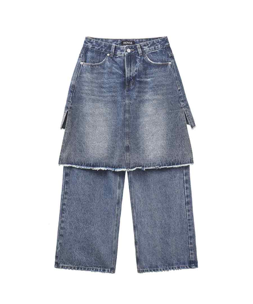 Rare straight Skirt Denim брюки синяя