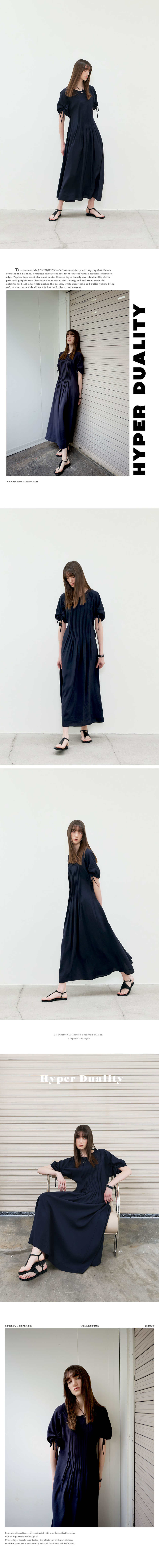 ★ MARRON EDITION★  25 Summer_ Navy Pintuck Dress MUSINSA | MARRON EDITION 25 Summer_ Navy Pintuck Dress