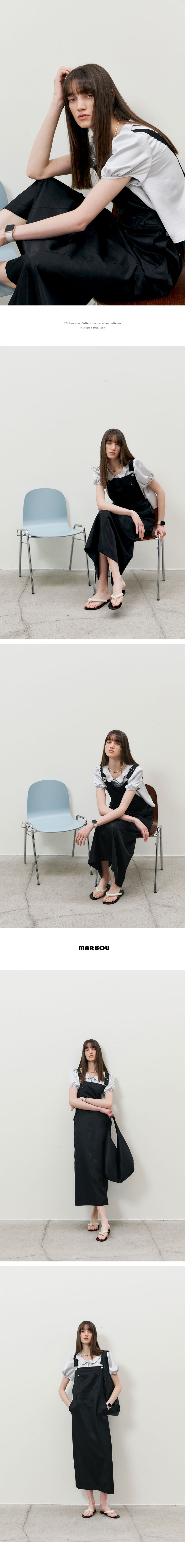 ★ MARRON EDITION★  25 Summer_ Ivory Overall Dress MUSINSA | MARRON EDITION 25 Summer_ Black Overall Dress