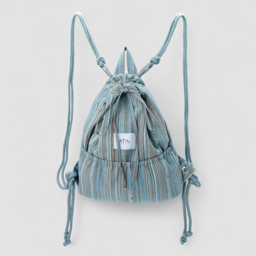 Bohemian в полоску Dune Drawstring Bagpack_[TEALGREEN]