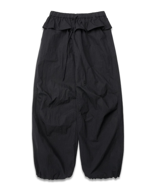 Frill Edge Nylon брюки in чёрная