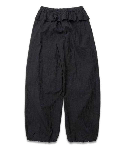 Frill Edge Nylon брюки in чёрная