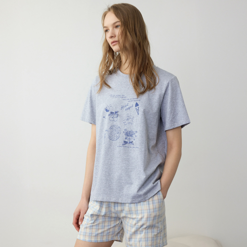 Женские пижамные шорты в клетку Candy Blue Check