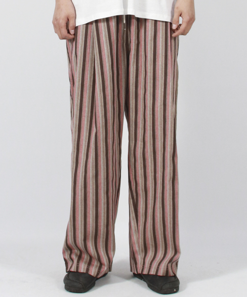 M VINTAGE STRIPE WIDE PANTS DUSTY PINK