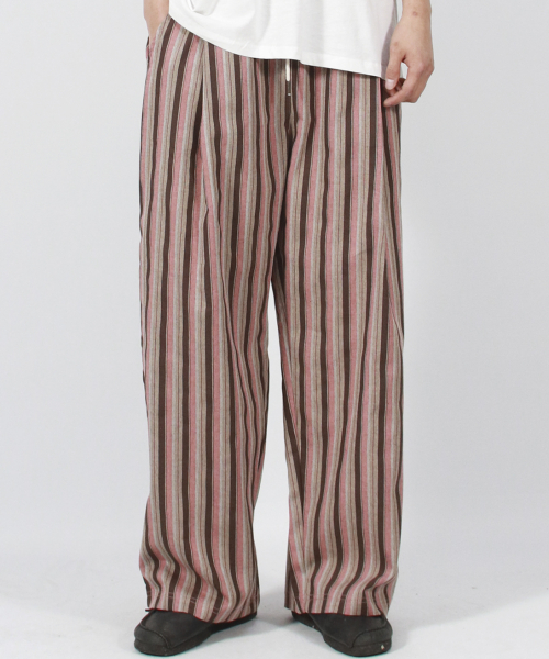 M VINTAGE STRIPE WIDE PANTS DUSTY PINK