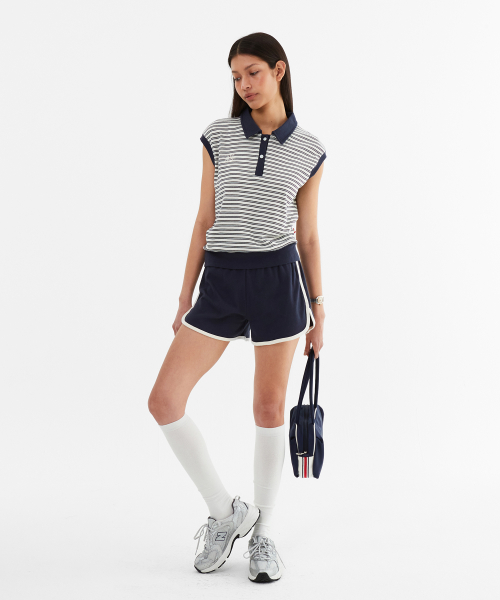 Color Combination Stripe Sleeveless_Navy