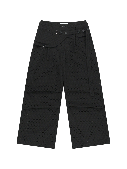 EYELET BELT BAG PANTS [BLACK]