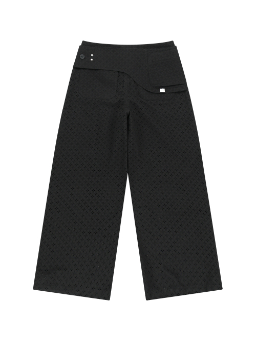 EYELET BELT BAG PANTS [BLACK]