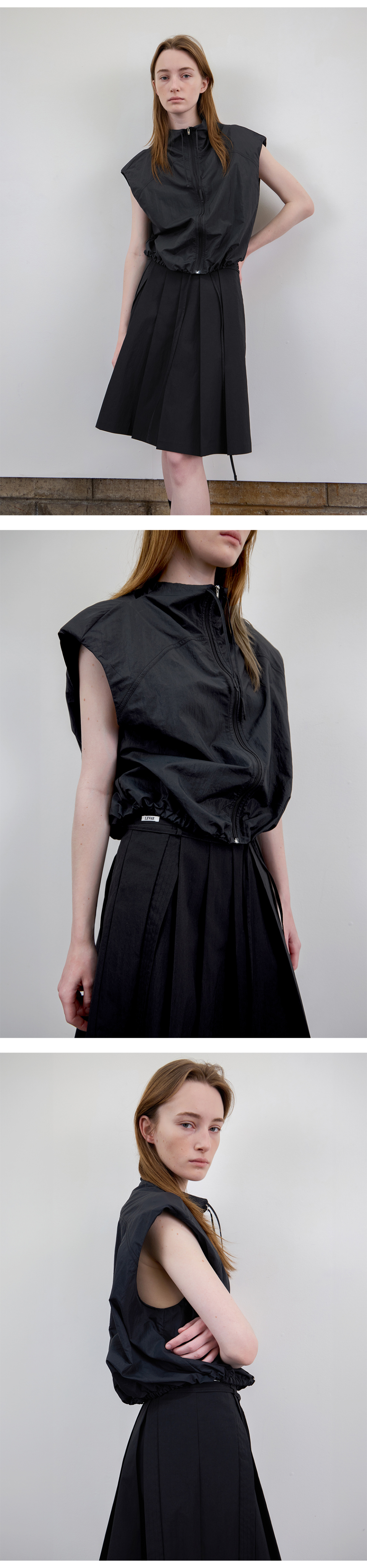 MUSINSA公式 | LEVAR Cool Breeze Sleeveless Anorak - Black
