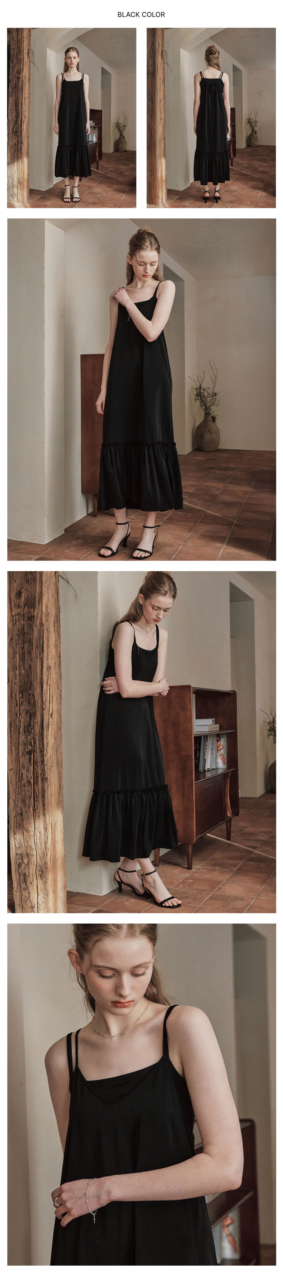ZERO STREET ■ Back string frill one piece MUSINSA公式 | ZERO STREET Back string frill one piece/black