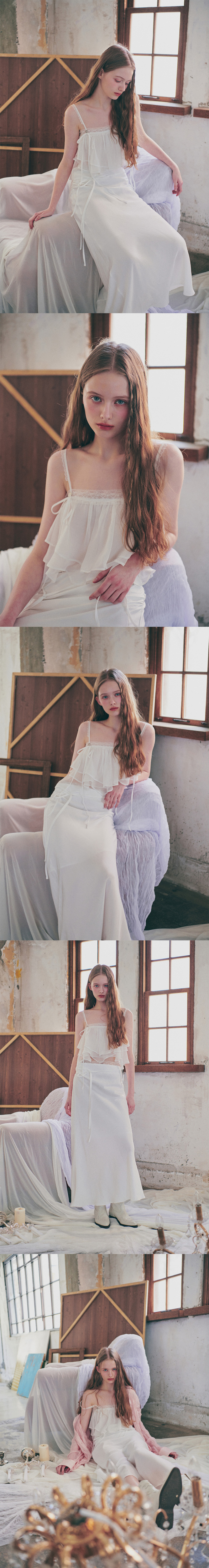 PAINORPLEASURE MERMAID FRILL TOP - 4 COLORS WHITE