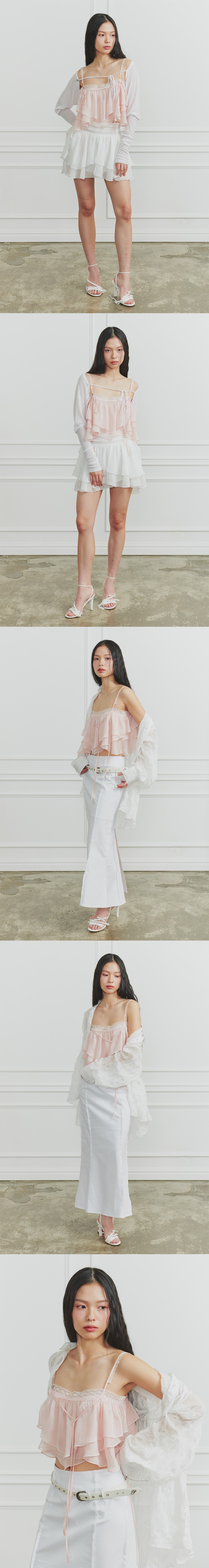 PAINORPLEASURE MERMAID FRILL TOP - 4 COLORS PINK