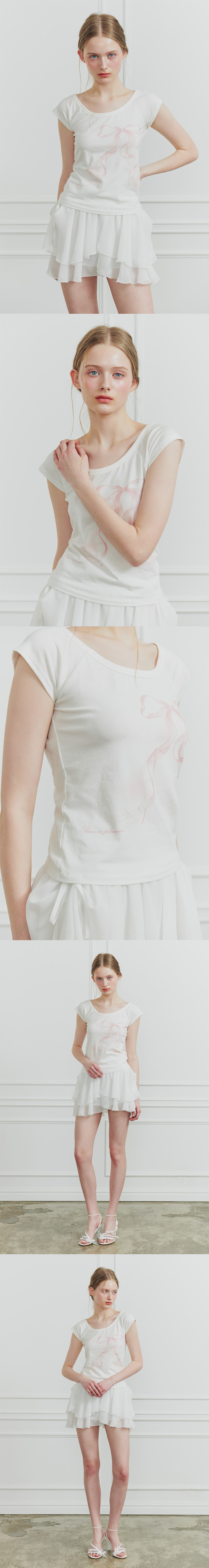 韓国人気【 PAIN OR PLEASURE 】VERA RIBBON TEE 1.jpg