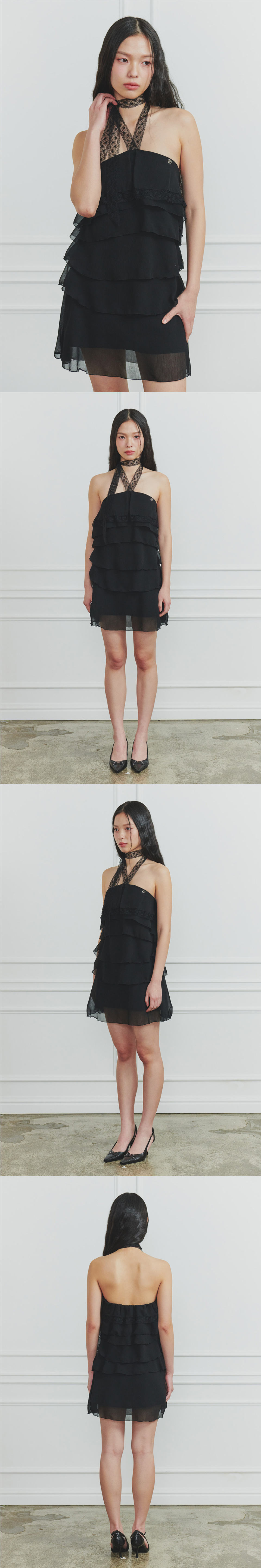 【韓国 PAIN OR PLEASURE】MAGNOLIA HALTER DRESS MAGNOLIA HALTER DRESS black - PAIN OR PLEASURE | 60% - Asian