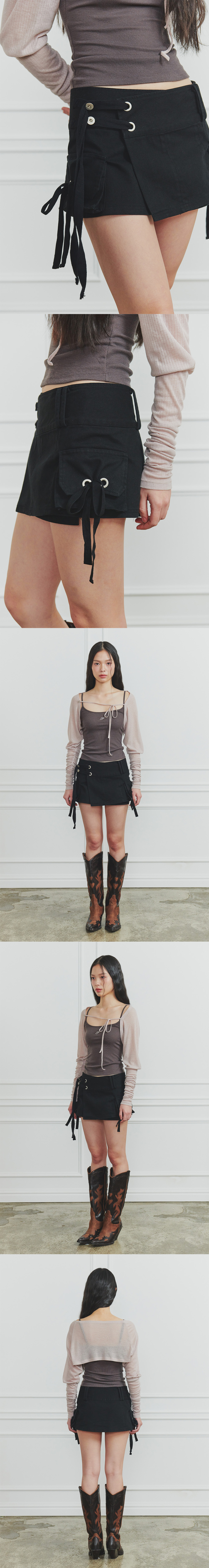 ミニスカート PAIN OR PLEASURE TINA BUCKLE CARGO SKIRT RM5B0142 TINA BUCKLE CARGO SKIRT black - PAIN OR PLEASURE | 60