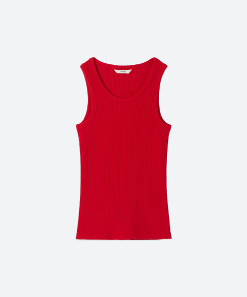 UNISEX, Basic Ribbed Sleeveless / Red