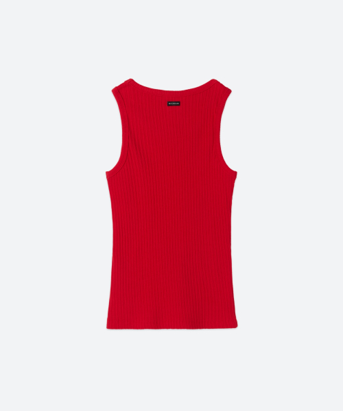 UNISEX, Basic Ribbed Sleeveless / Red