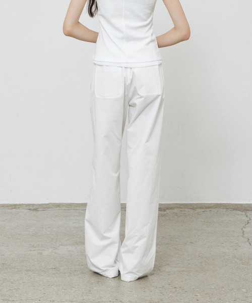 COTTON BANDING PANTS - WHITE