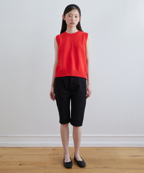 Reversible sleeveless cardigan_RED