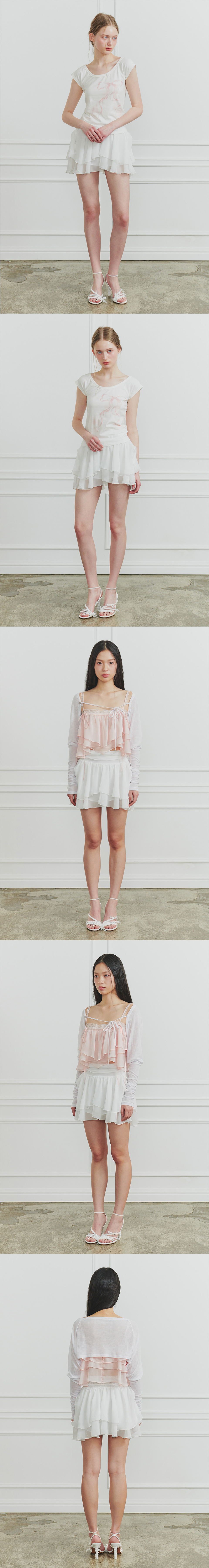 MUSINSA | PAINORPLEASURE MAGNOLIA FRILL SKIRT white