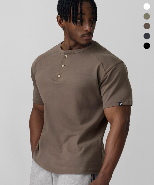 SHOULDER INCISION HENLYNECK HALF SLEEVE_5color