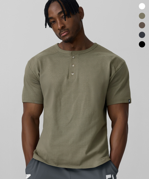 SHOULDER INCISION HENLYNECK HALF SLEEVE_5color