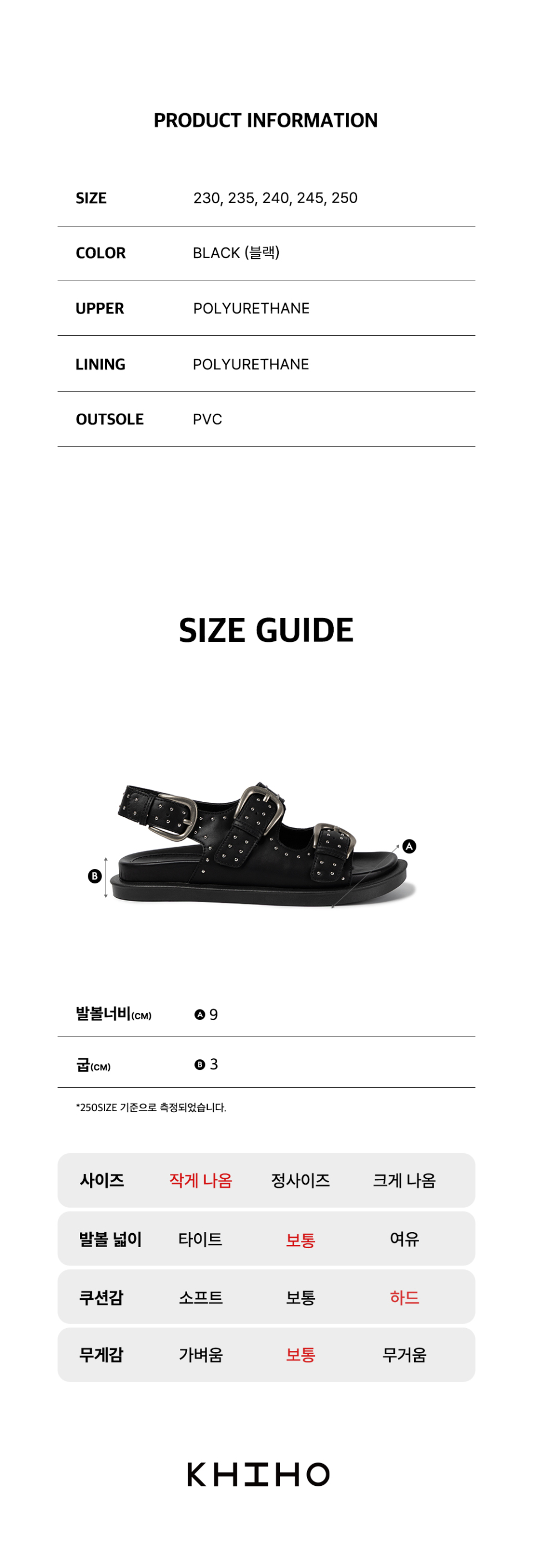 MUSINSA | KHIHO Trinity Buckle Sandals Black