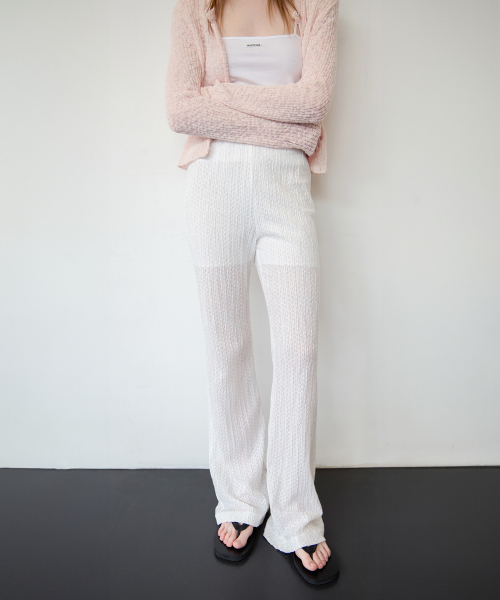 Eyelet Lace Layered Pants - Off White