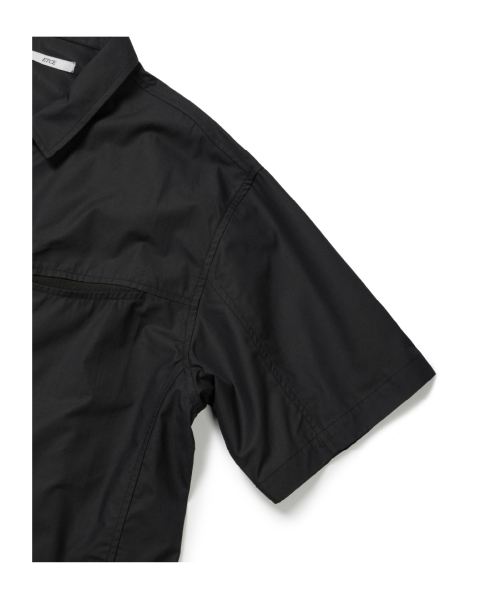PANEL HALF ZIP SHIRT (BLACK)