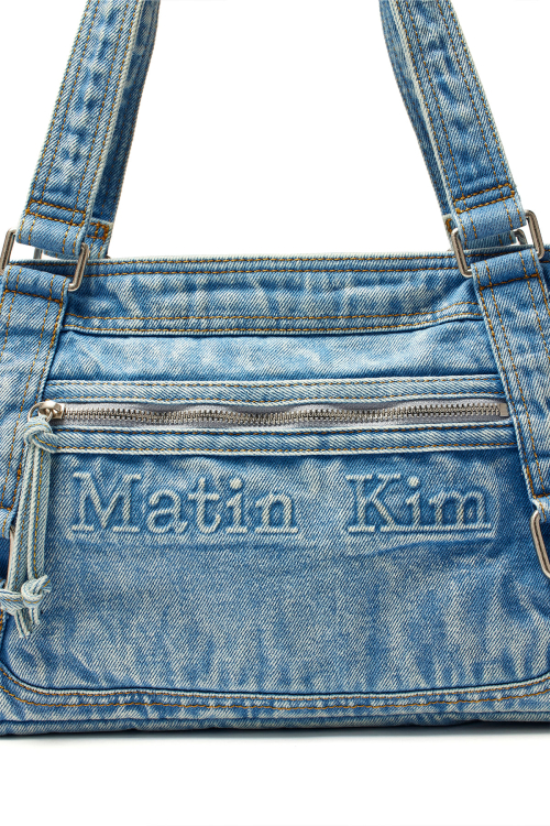 MUSINSA公式 | MATIN KIM MATIN WASHED DENIM SQUARE BAG IN LIGHT BLUE