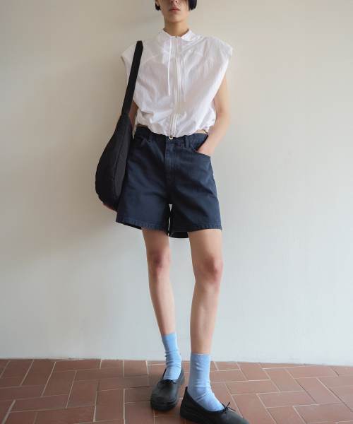 Classic Staple Denim Shorts - Stone Navy