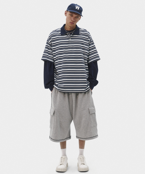 Поло в полоску Alternate, Navy