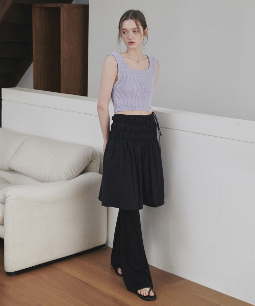 flared wide pants black
