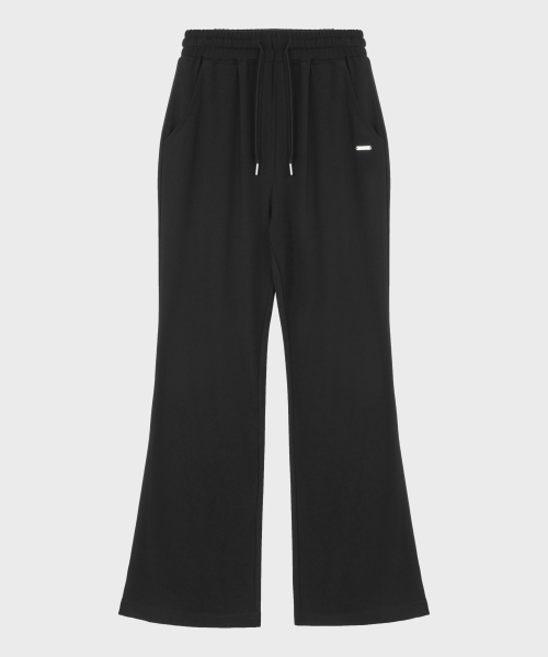 flared wide pants black