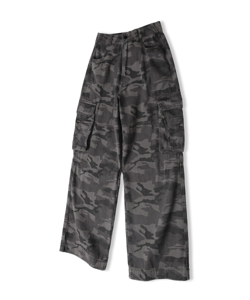 Army Wide Cargo Pants BLACK CAMO