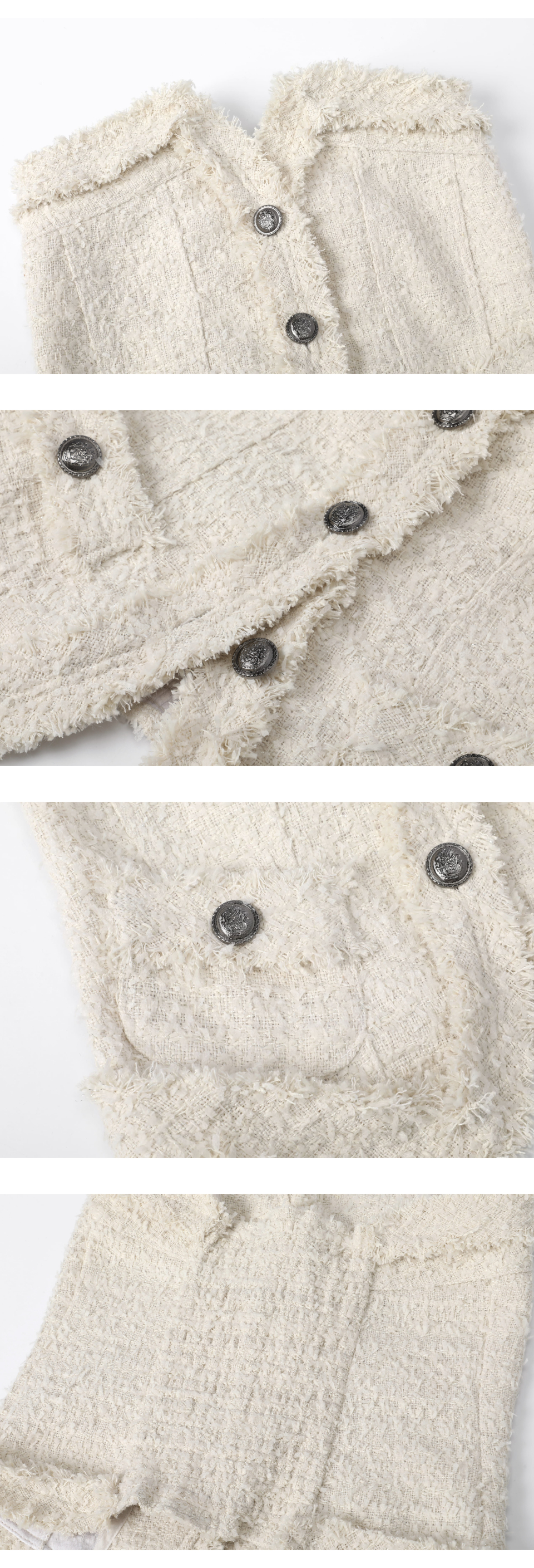 카키포인트(KHAKIPOINT) Antique Tweed Top (ivory) - 사이즈 & 후기