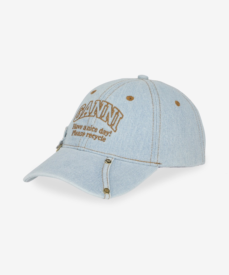 【Ganni】ロゴ ボールキャップ - ペイデッドデニム / A6563928 Ganni】ロゴ ボールキャップ - ペイデッドデニム / A6563928