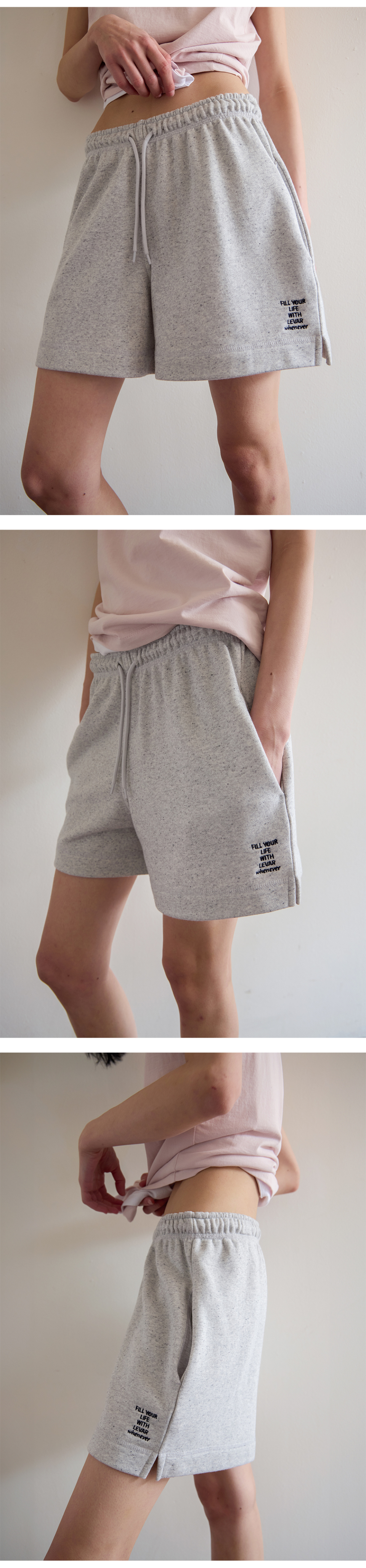 LEVAR ♥ Whenever Soft Sweat Shorts /追跡付 MUSINSA公式 | LEVAR Whenever Soft Sweat Shorts - Melange Grey