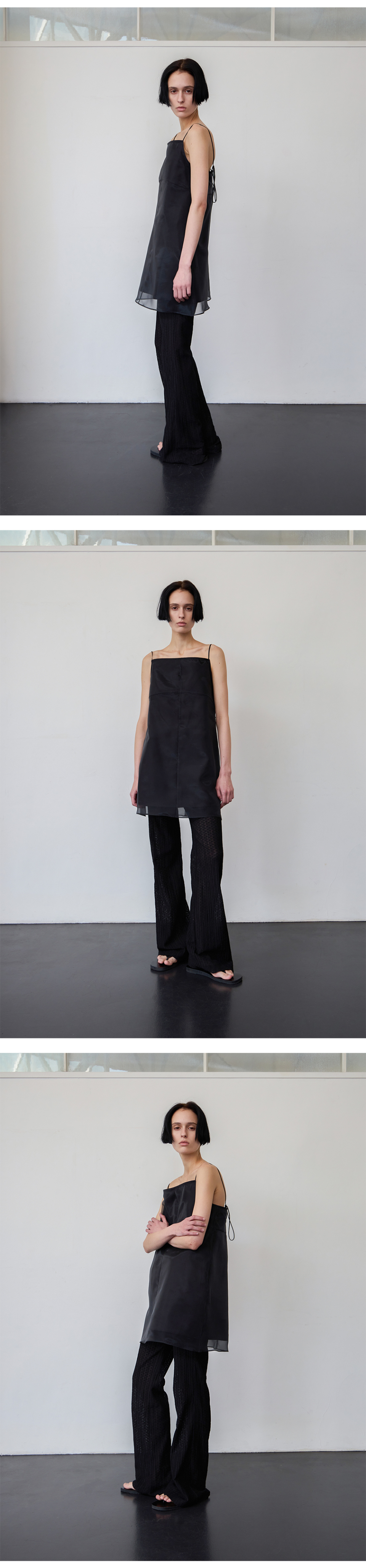 LEVAR ♥ Eyelet Lace Layered Pants /追跡付 MUSINSA | LEVAR Eyelet Lace Layered Pants - Black