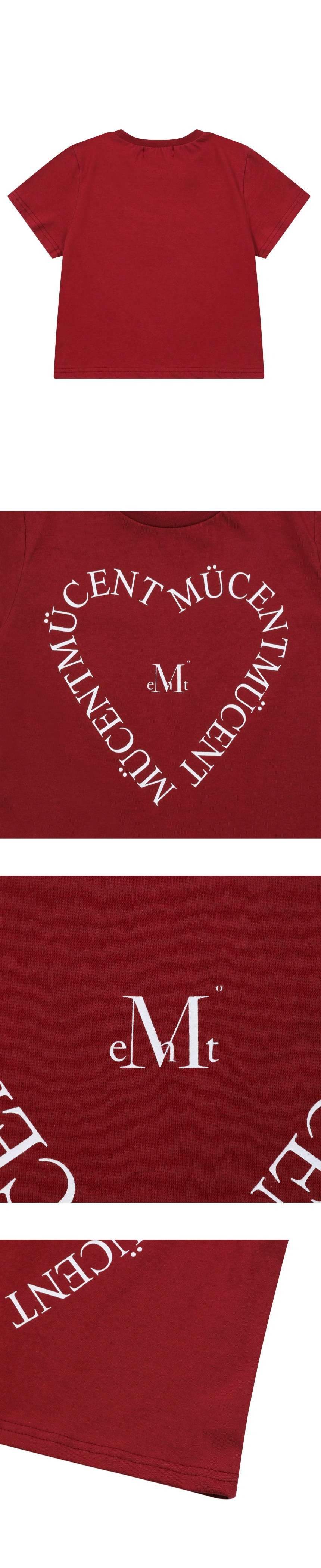 Tシャツ・カットソー MUCENT Heart lettering short sleeve tee 4 colors P00000LM MUSINSA公式 | MUCENT Heart Lettering Short Sleeve T-Shirt (6