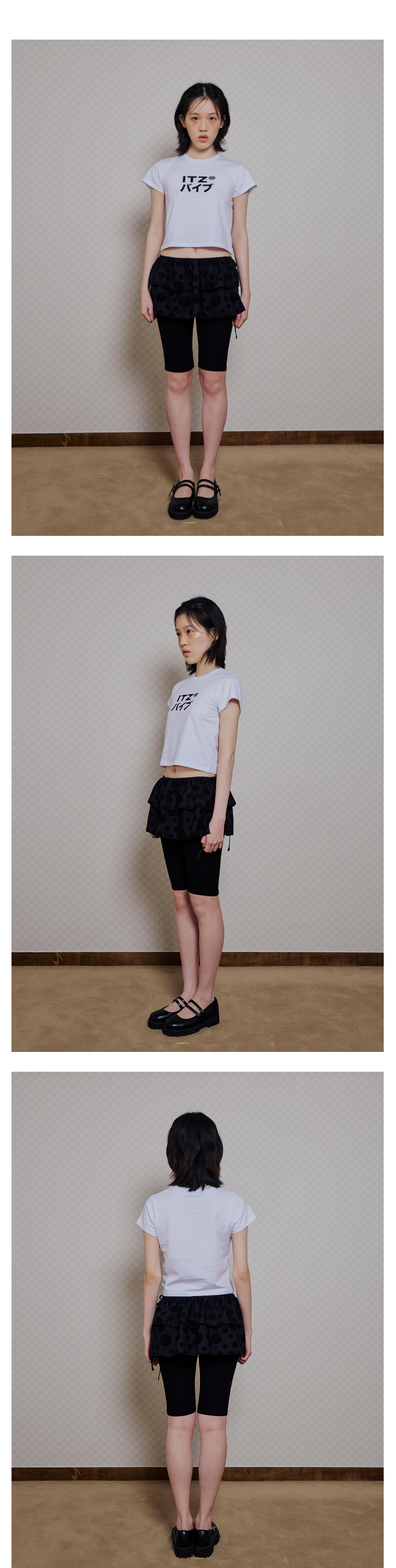 MUSINSA | ITZAVIBE MIX LOGO CROP T SHIRT - WHITE