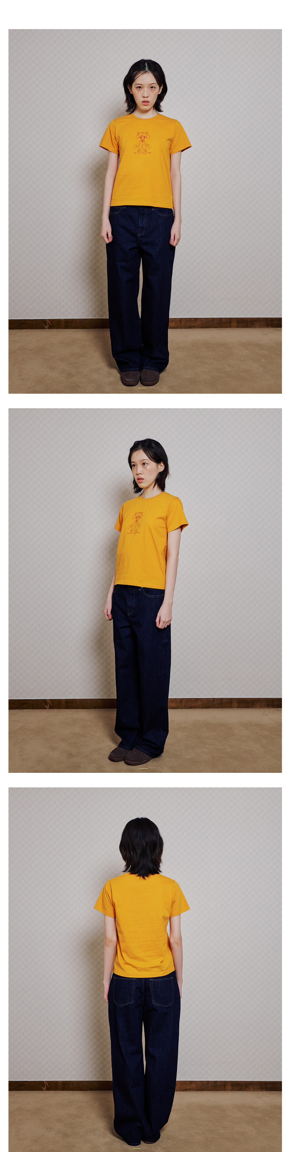 MUSINSA | ITZAVIBE CAT GIRL SLIM T SHIRT - YELLOW