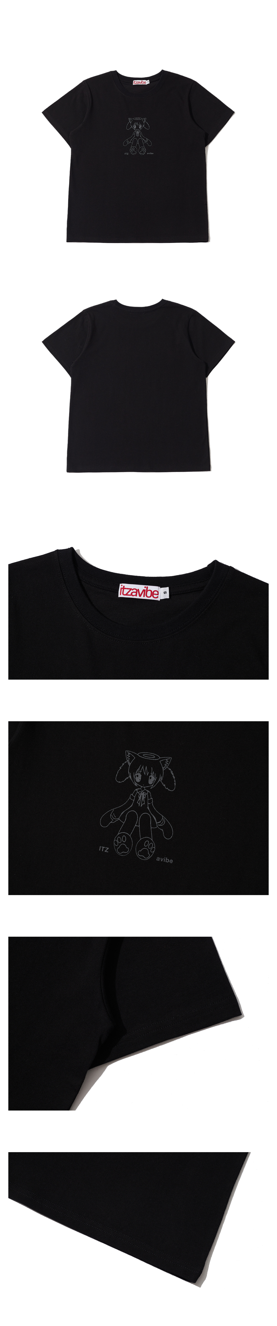 ★2025SS新作★ITZAVIBE★CAT GIRL SLIM T SHIRT MUSINSA | ITZAVIBE CAT GIRL SLIM T SHIRT - BLACK