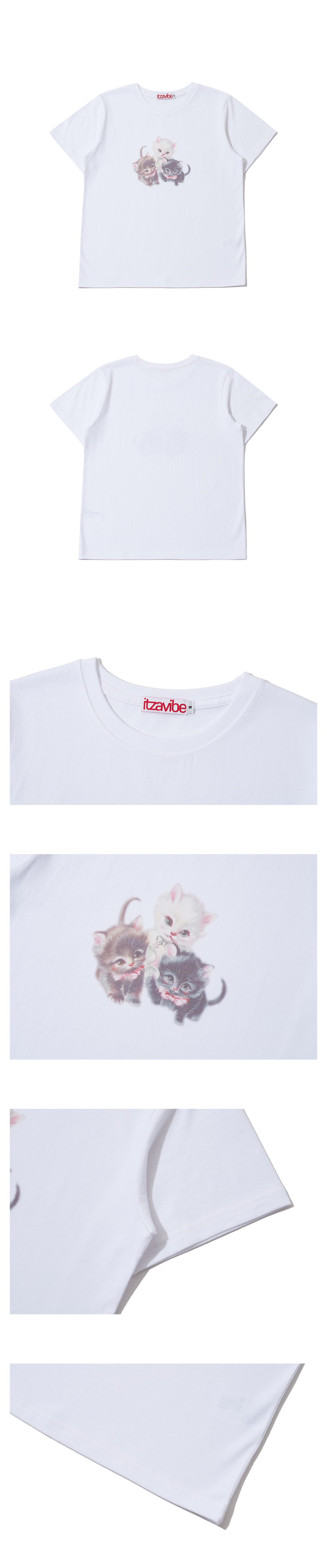 ◆25SS ITZAVIBE THREE BABY CATS SLIM T SHIRT/2色◆ MUSINSA | ITZAVIBE THREE BABY CATS SLIM T SHIRT - WHITE
