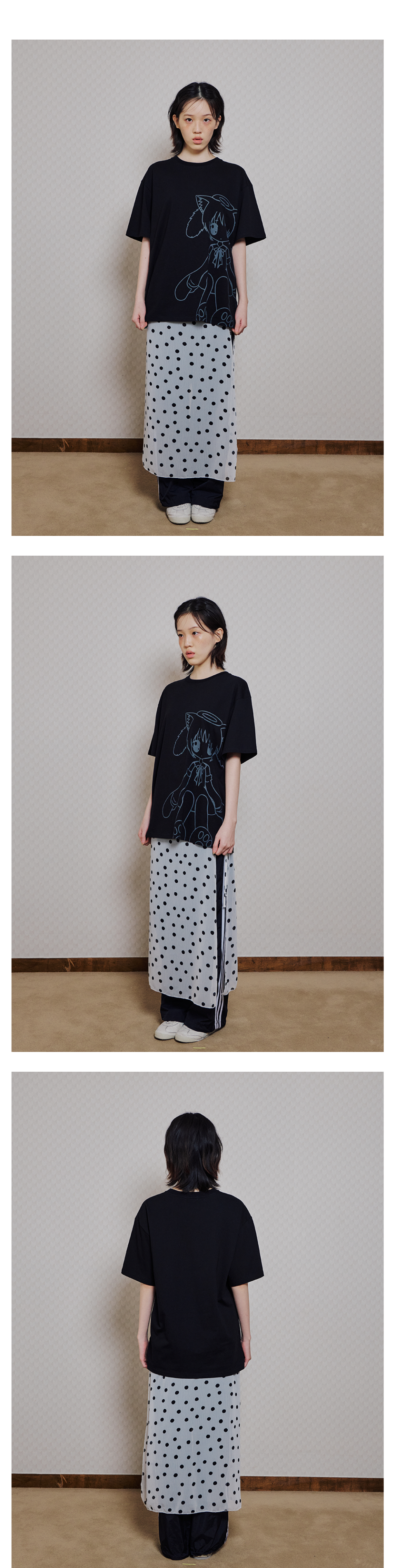 MUSINSA公式 | ITZAVIBE CAT GIRL T SHIRT - BLACK
