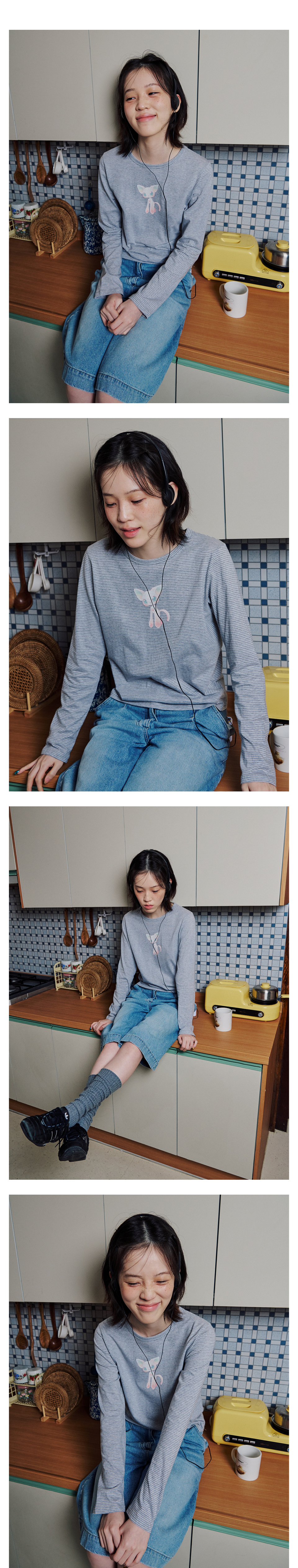 ◆25SS ITZAVIBE CAT MONSTER STRIPEF SLIM LONG SLEEVE◆ MUSINSA | ITZAVIBE CAT MONSTER STRIPEF SLIM LONG SLEEVE