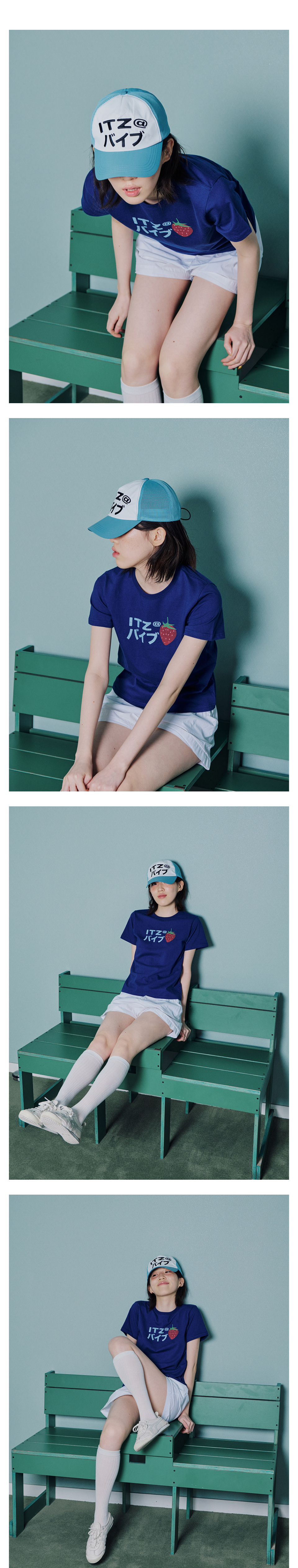 MUSINSA | ITZAVIBE MIX LOGO TRUCKER CAP - SKYBLUE