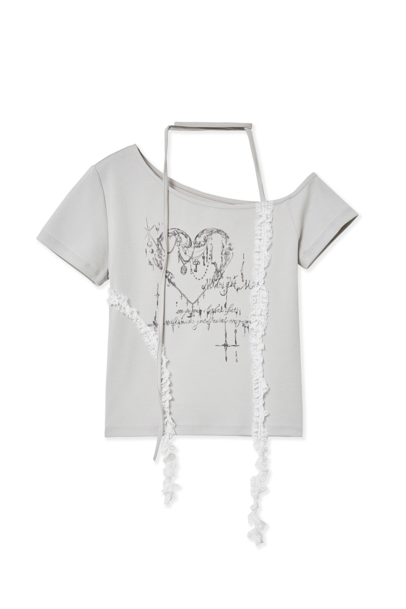 【MIDNIGHT MOVE】heart 2 t オフショルダー Tシャツ MUSINSA公式 | MIDNIGHT MOVE heart 2 t (grey)